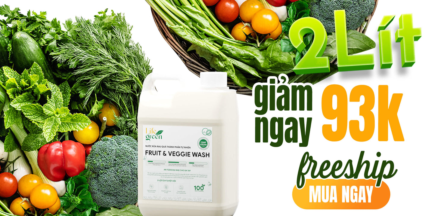 Nước Rửa Rau Củ Quả Life Green 2 Lít