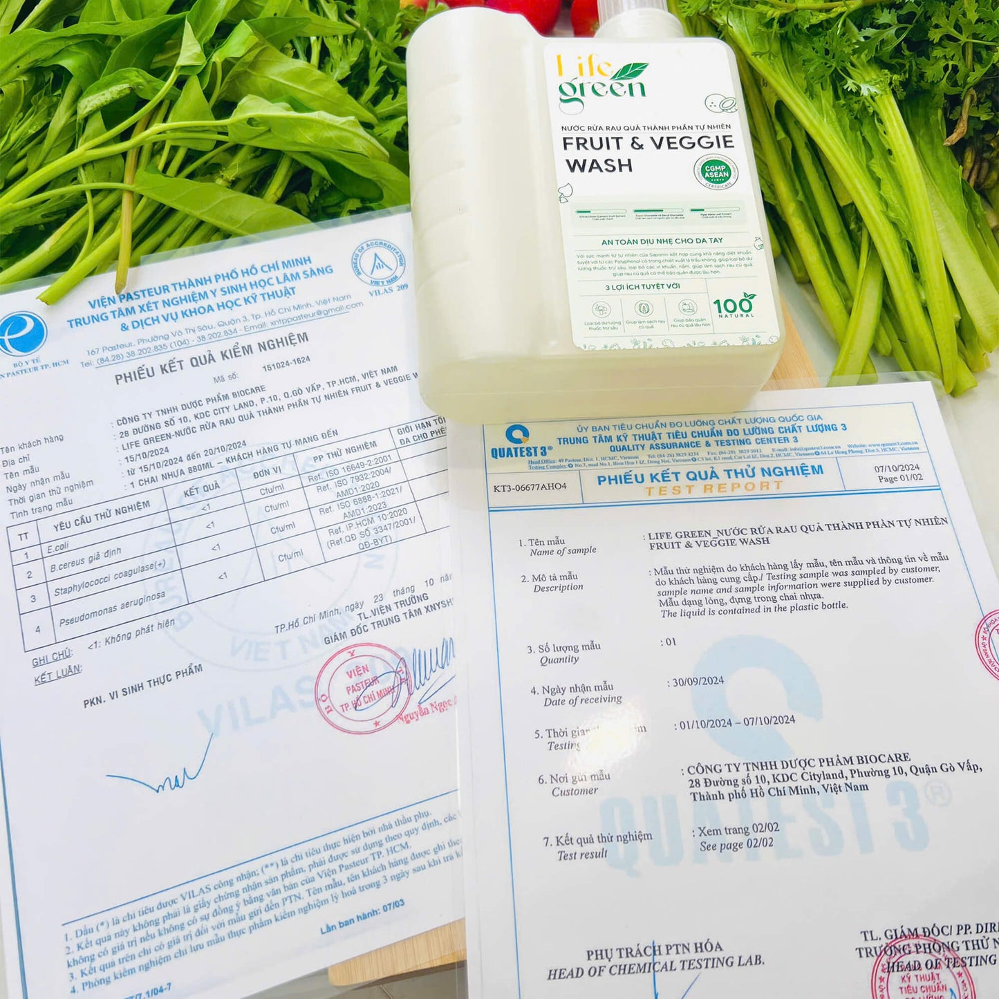 Nước Rửa Rau Củ Quả Sinh Học An Toàn Life Green 3 Lít