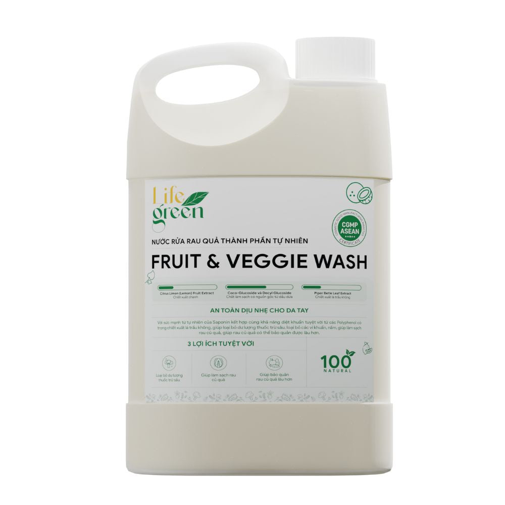 Nước Rửa Rau Củ Quả Sinh Học An Toàn Life Green 3 Lít