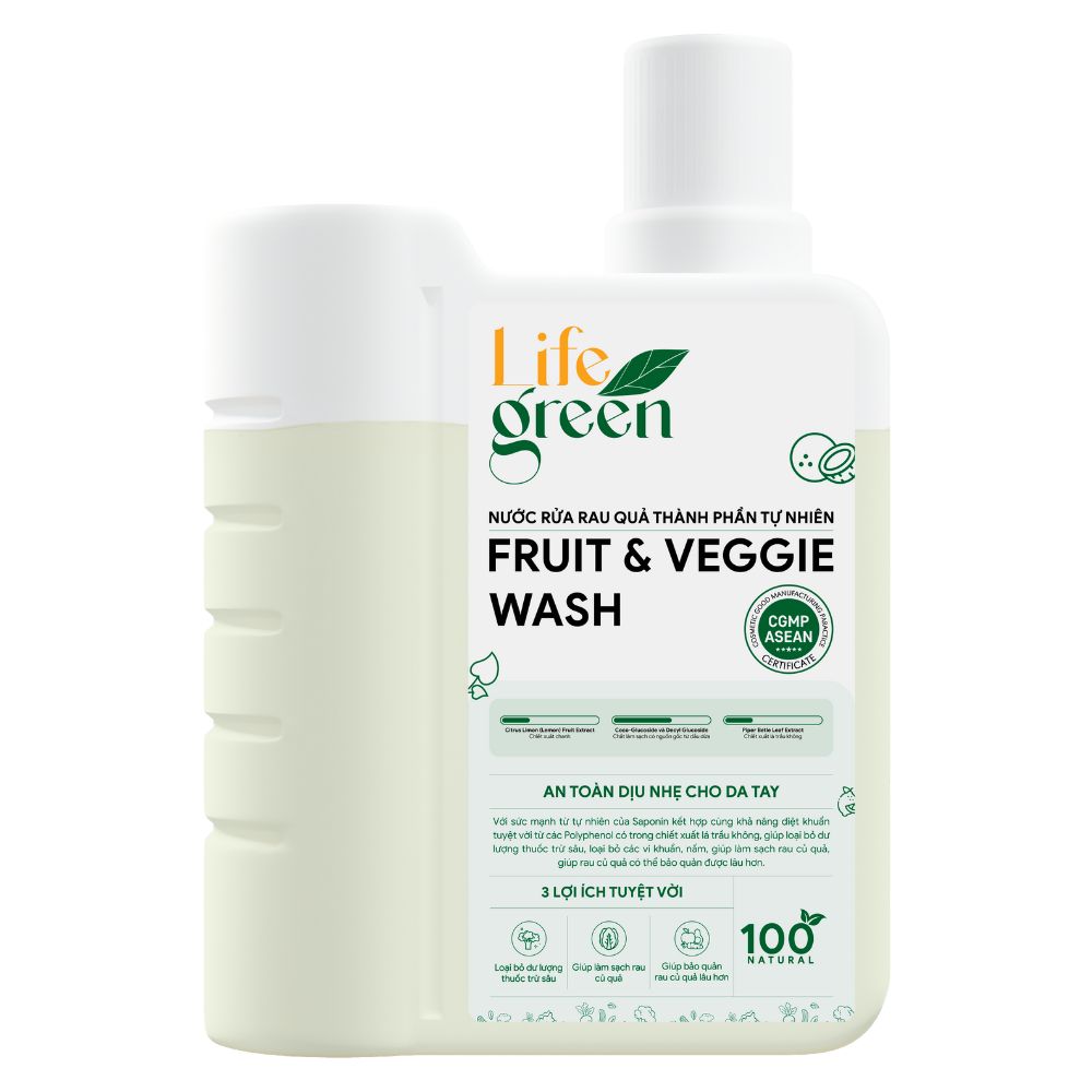 Nước Rửa Rau Củ Quả Life Green 880ml