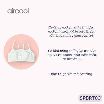 Áo lót áo lá dậy thì cho bé 8-15 tuổi Organic cotton co giãn 4 chiều SPBRT03-Aircool-chaiyo.vn