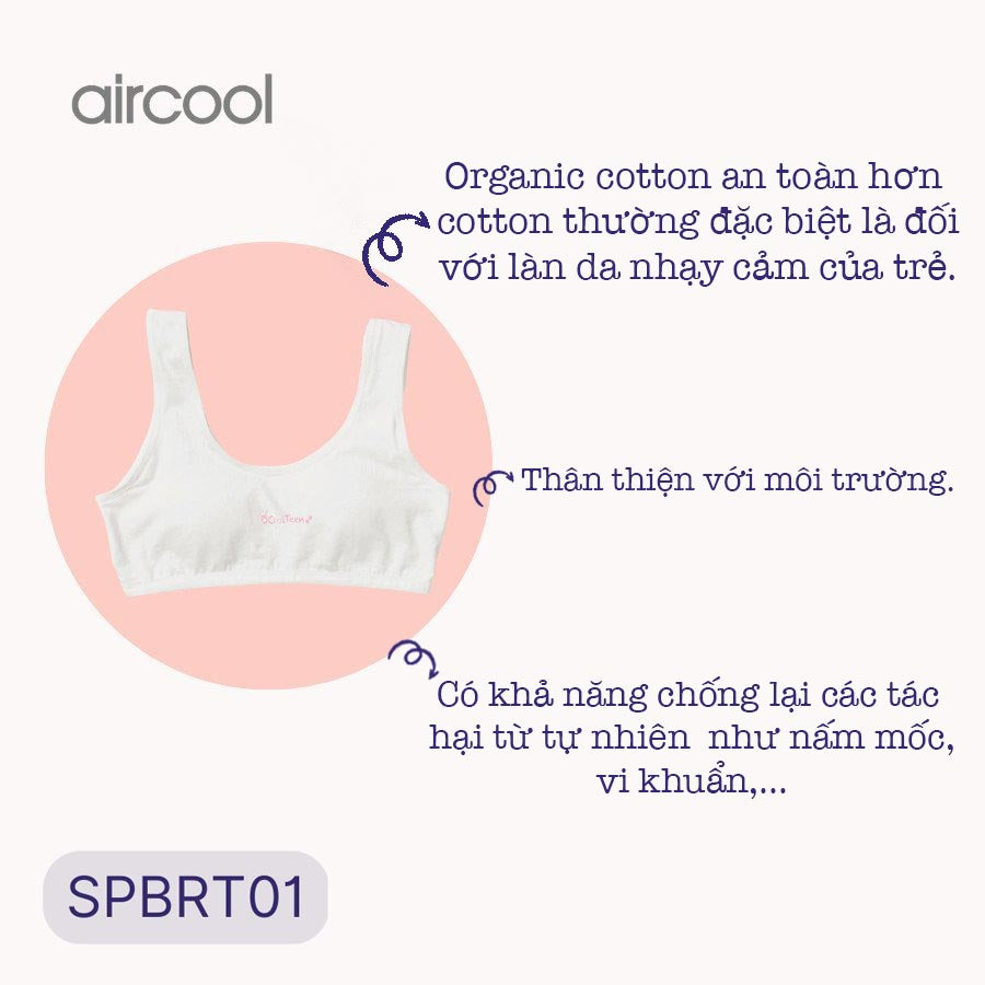 Áo Lót Áo Lá Tuổi Dậy Thì 8-16 tuổi Organic Cotton Cao Cấp SPBRT01-Aircool-chaiyo.vn