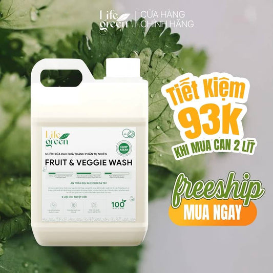 Nước Rửa Rau Củ Quả Life Green 2 Lít