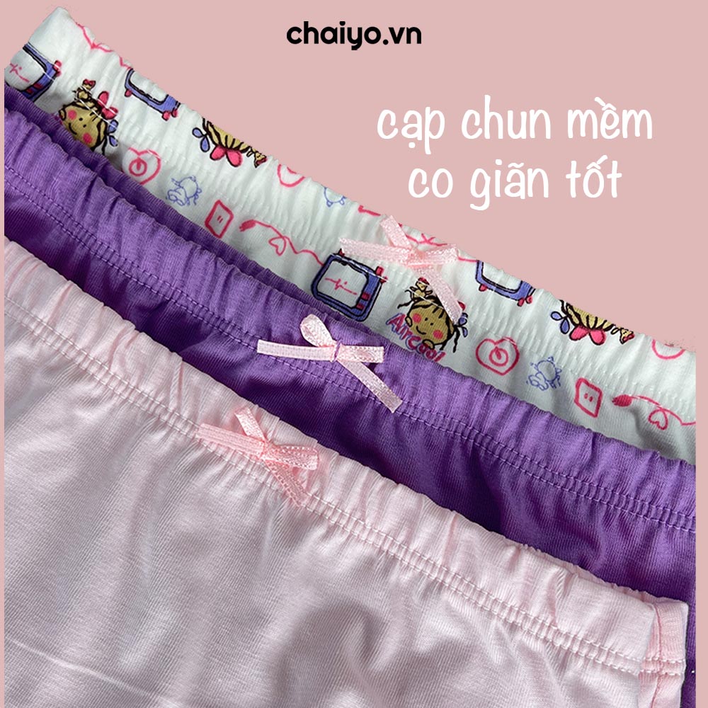 Quần lót dạng đùi cho bé gái 2-12 tuổi Organic Cotton Set Combo 3 cái-Aircool-chaiyo.vn