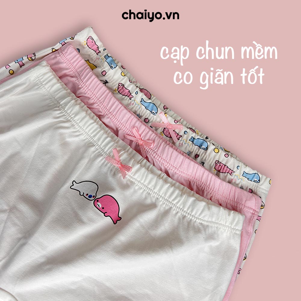 Quần lót đùi cho bé gái từ 2-12 tuổi organic cotton kháng khuẩn combo 3 cái-Aircool-chaiyo.vn