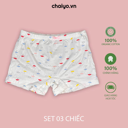 Quần lót dạng đùi cho bé gái 2-12 tuổi Bamboo Cotton Set Combo 3 Cái-Aircool-chaiyo.vn