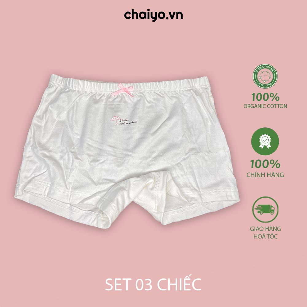 Quần lót dạng đùi cho bé gái 2-12 tuổi Bamboo Cotton Set Combo 3 Cái-Aircool-chaiyo.vn