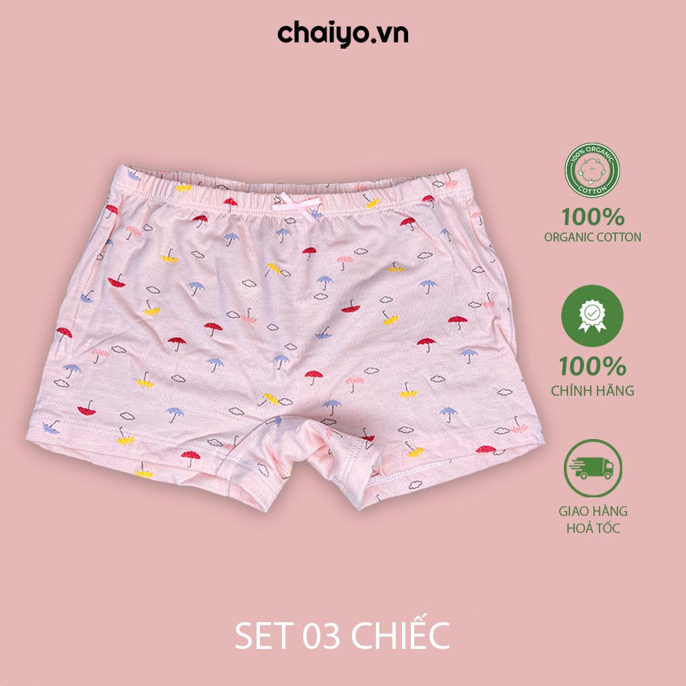 Quần lót dạng đùi cho bé gái 2-12 tuổi Bamboo Cotton Set Combo 3 Cái-Aircool-chaiyo.vn