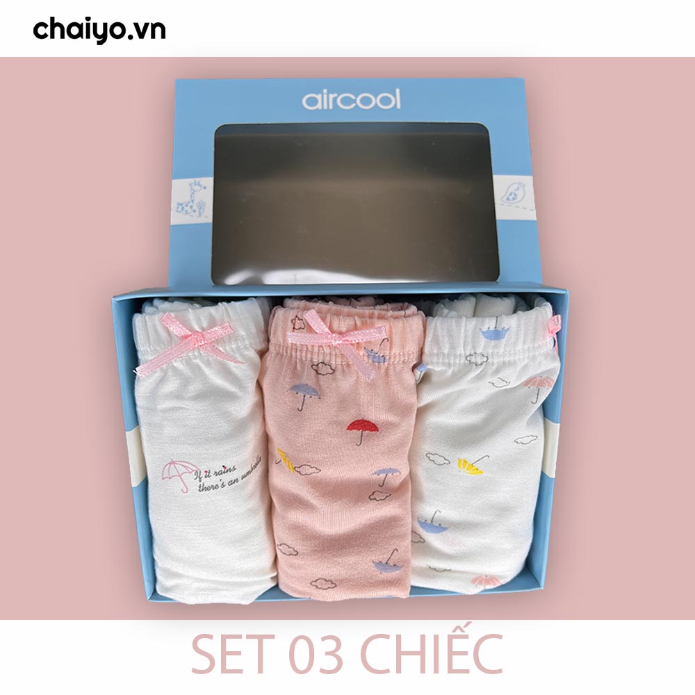 Quần lót dạng đùi cho bé gái 2-12 tuổi Bamboo Cotton Set Combo 3 Cái-Aircool-chaiyo.vn