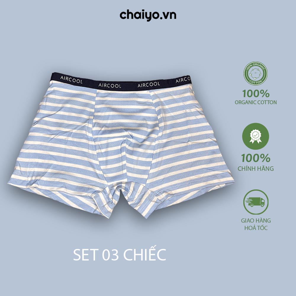 Quần lót đùi cho bé trai 5-17 tuổi cotton sợi tre kháng khuẩn Combo 3 cái-Aircool-chaiyo.vn