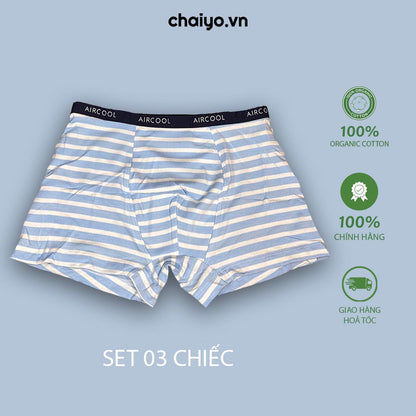 Quần lót đùi cho bé trai 5-17 tuổi cotton sợi tre kháng khuẩn Combo 3 cái-Aircool-chaiyo.vn