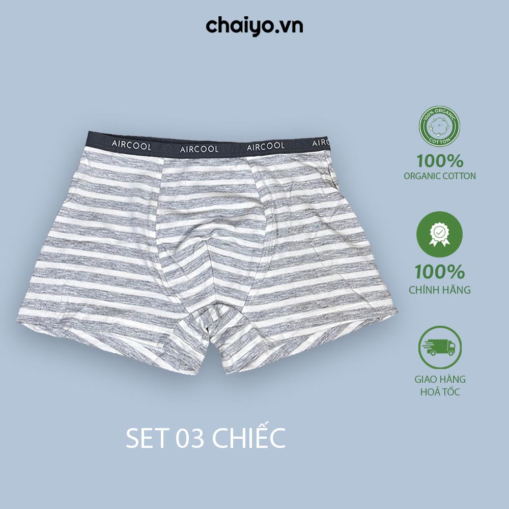 Quần lót đùi cho bé trai 5-17 tuổi cotton sợi tre kháng khuẩn Combo 3 cái-Aircool-chaiyo.vn